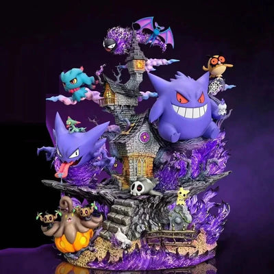 32cm/12.6in Ainme Pokemon Figure Gengar Evolution Family bucket Action Figures Pvc Statue Collection Model Toys Gifts - Otaku Legends Store