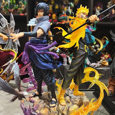 Anime Naruto Shippuden Figurine Naruto Uzumaki Uchiha Sasuke Action Figure 38cm PVC Toy Statue Collection Model Birthday Gifts - Otaku Legends Store
